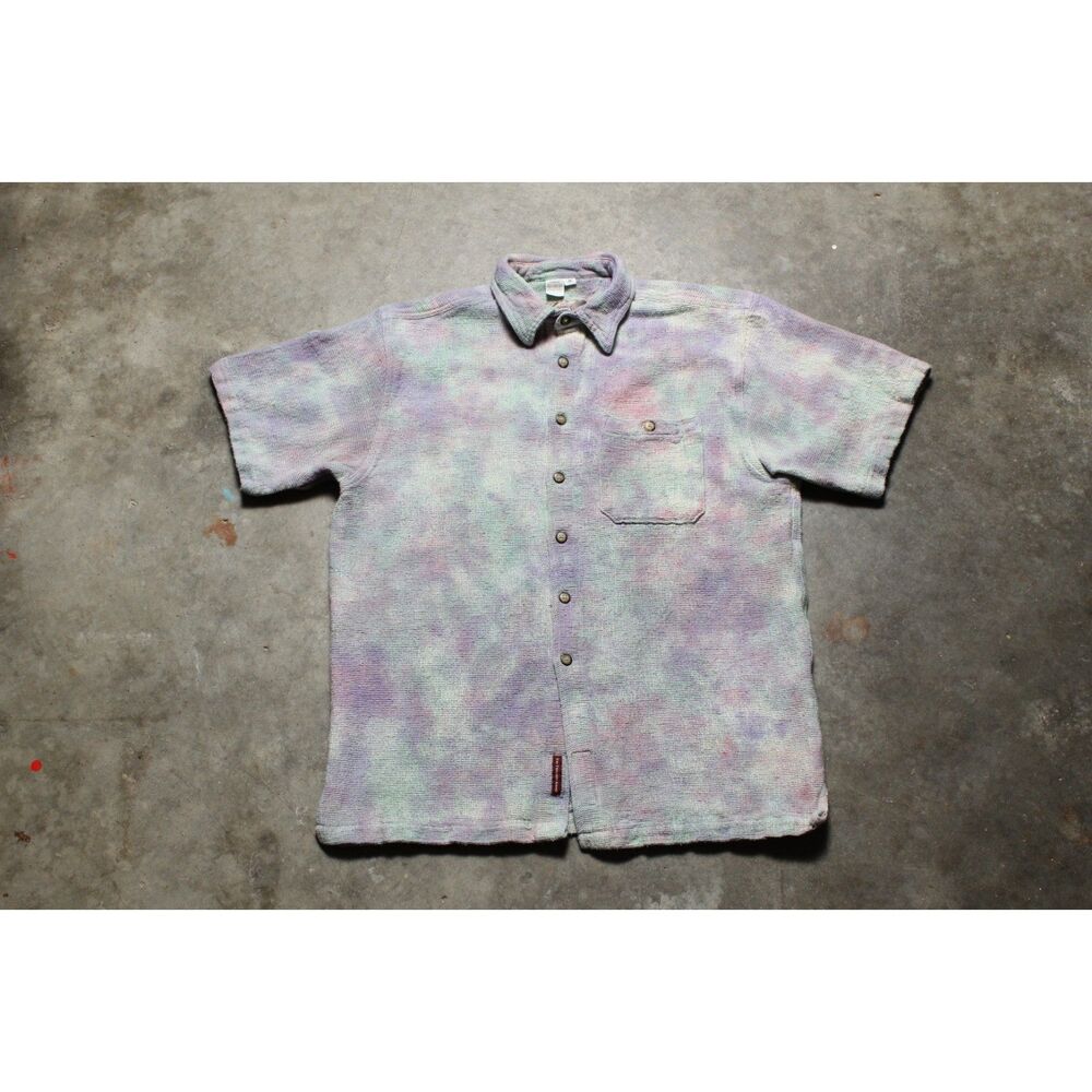 One of a Kind Vintage 90's The Territory Ahead Tie Dyed Cotton Shirt - Medium